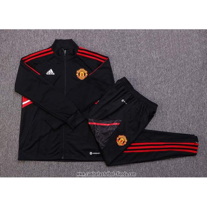 Chandal de Chaqueta del Manchester United 2022 2023 Nino Negro y Rojo